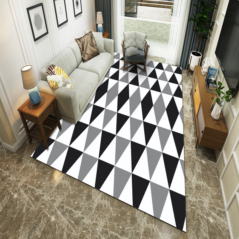 Modernist Geometric Block Rug Multicolor Synthetics Rug Stain Resistant Washable Non-Slip Rug for Family Room Black-White Clearhalo 'Area Rug' 'Modern' 'Rugs' Rug' 2199029