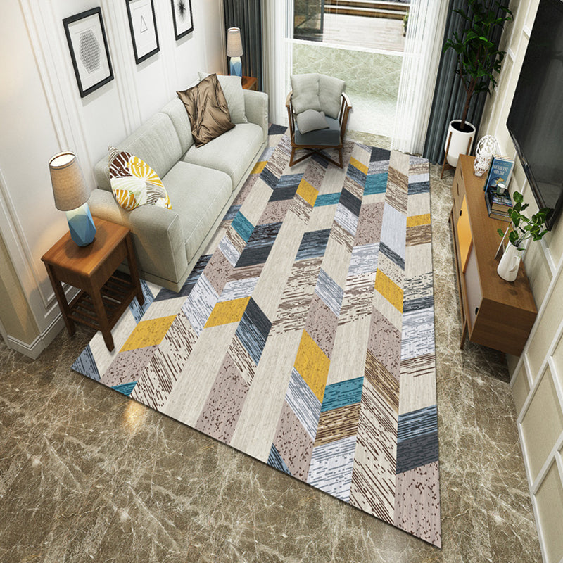 Modernist Geometric Block Rug Multicolor Synthetics Rug Stain Resistant Washable Non-Slip Rug for Family Room Clearhalo 'Area Rug' 'Modern' 'Rugs' Rug' 2199033