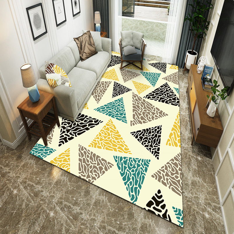 Modernist Geometric Block Rug Multicolor Synthetics Rug Stain Resistant Washable Non-Slip Rug for Family Room Clearhalo 'Area Rug' 'Modern' 'Rugs' Rug' 2199035