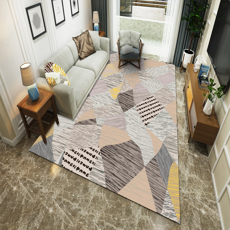 Modernist Geometric Block Rug Multicolor Synthetics Rug Stain Resistant Washable Non-Slip Rug for Family Room Clearhalo 'Area Rug' 'Modern' 'Rugs' Rug' 2199036