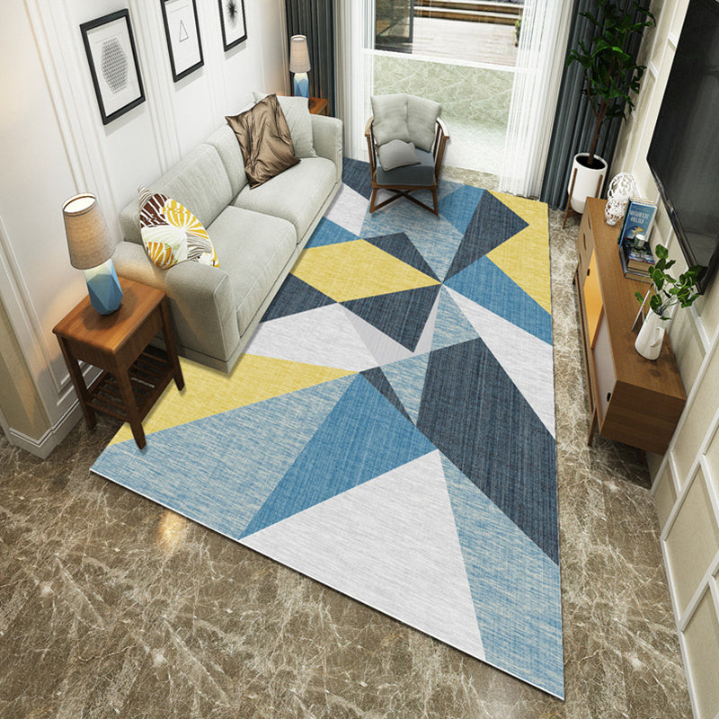 Modernist Geometric Block Rug Multicolor Synthetics Rug Stain Resistant Washable Non-Slip Rug for Family Room Clearhalo 'Area Rug' 'Modern' 'Rugs' Rug' 2199038