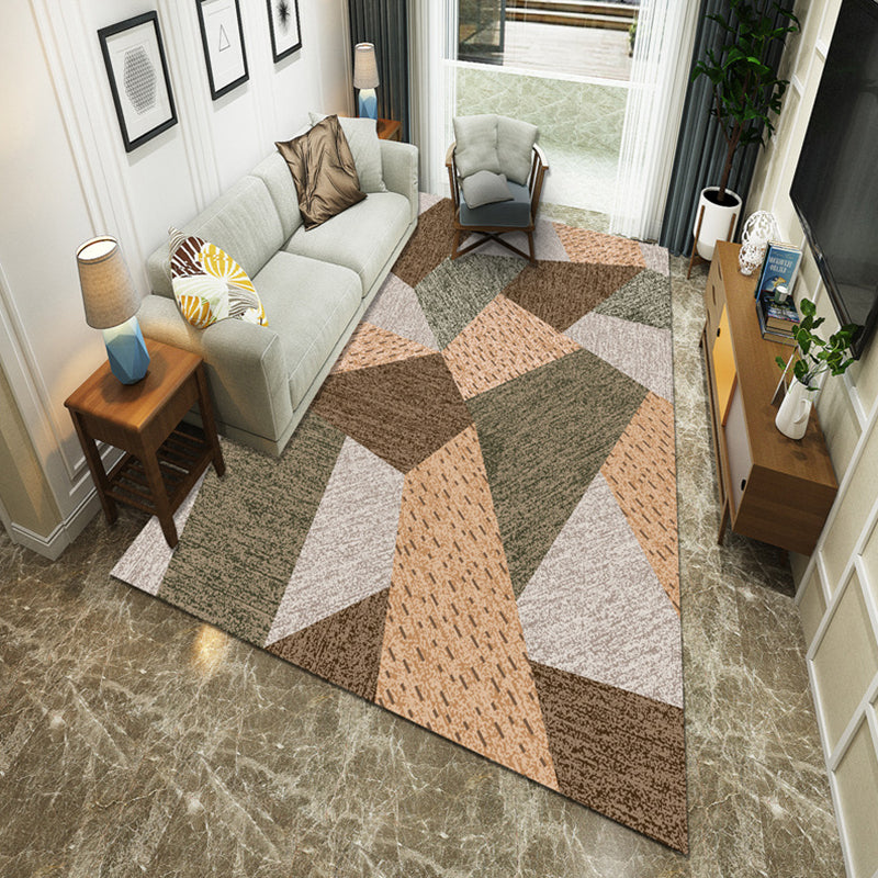 Modernist Geometric Block Rug Multicolor Synthetics Rug Stain Resistant Washable Non-Slip Rug for Family Room Clearhalo 'Area Rug' 'Modern' 'Rugs' Rug' 2199039