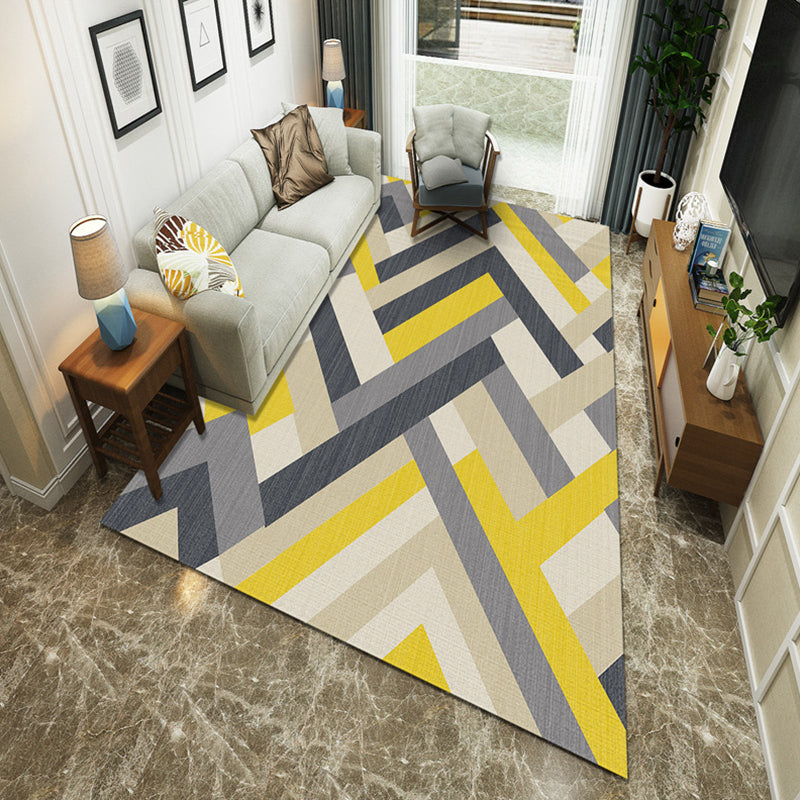 Modernist Geometric Block Rug Multicolor Synthetics Rug Stain Resistant Washable Non-Slip Rug for Family Room Clearhalo 'Area Rug' 'Modern' 'Rugs' Rug' 2199041