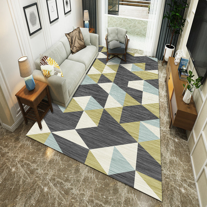 Modernist Geometric Block Rug Multicolor Synthetics Rug Stain Resistant Washable Non-Slip Rug for Family Room Clearhalo 'Area Rug' 'Modern' 'Rugs' Rug' 2199043