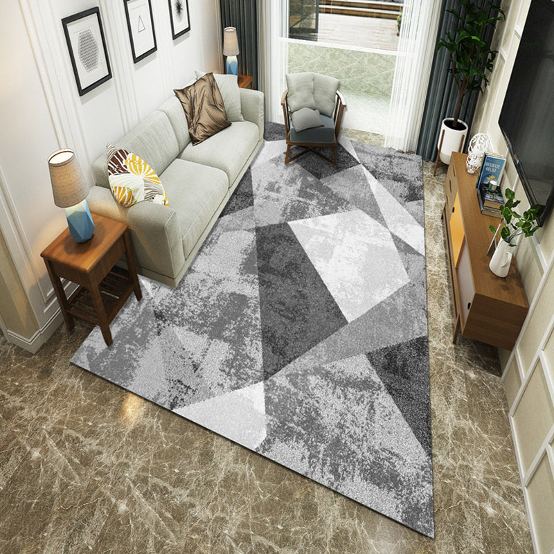 Modernist Geometric Block Rug Multicolor Synthetics Rug Stain Resistant Washable Non-Slip Rug for Family Room Grey Clearhalo 'Area Rug' 'Modern' 'Rugs' Rug' 2199044