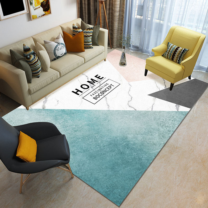 Funky Color Blocking Geometric Rug Multi Colored Nordic Rug Polypropylene Non-Slip Backing Pet Friendly Washable Rug for Room Clearhalo 'Area Rug' 'Modern' 'Rugs' Rug' 2199047