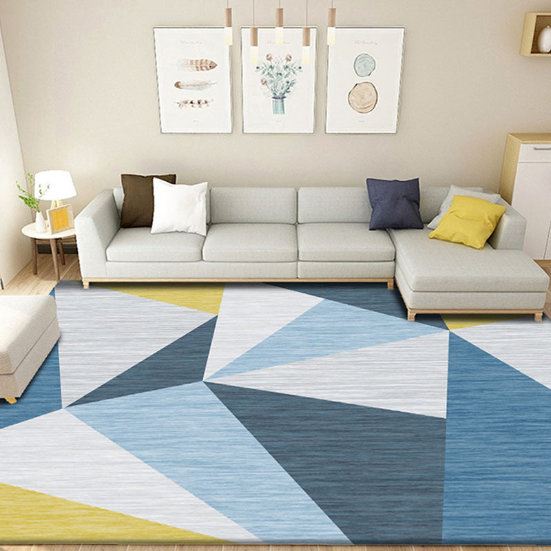 Funky Color Blocking Geometric Rug Multi Colored Nordic Rug Polypropylene Non-Slip Backing Pet Friendly Washable Rug for Room Clearhalo 'Area Rug' 'Modern' 'Rugs' Rug' 2199054