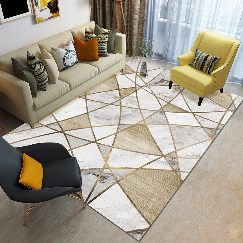 Funky Color Blocking Geometric Rug Multi Colored Nordic Rug Polypropylene Non-Slip Backing Pet Friendly Washable Rug for Room Brown Clearhalo 'Area Rug' 'Modern' 'Rugs' Rug' 2199056