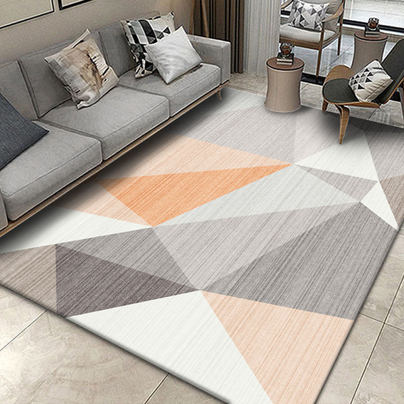 Funky Color Blocking Geometric Rug Multi Colored Nordic Rug Polypropylene Non-Slip Backing Pet Friendly Washable Rug for Room Clearhalo 'Area Rug' 'Modern' 'Rugs' Rug' 2199058