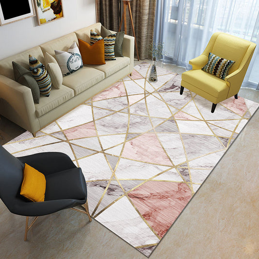 Funky Color Blocking Geometric Rug Multi Colored Nordic Rug Polypropylene Non-Slip Backing Pet Friendly Washable Rug for Room Clearhalo 'Area Rug' 'Modern' 'Rugs' Rug' 2199063