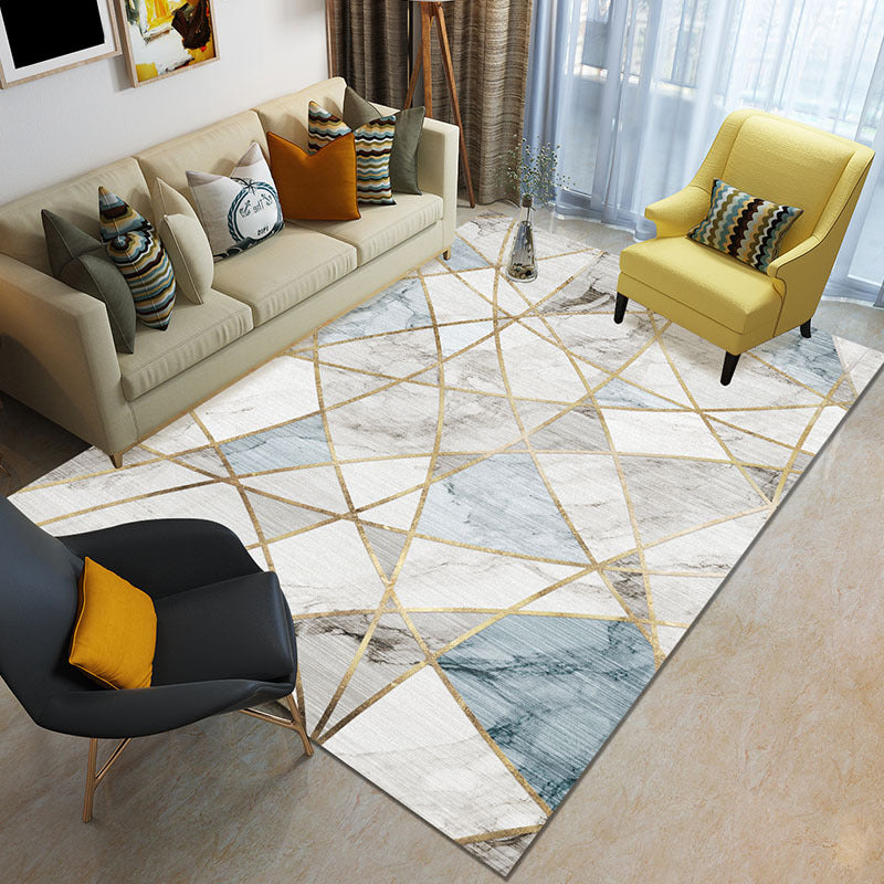 Funky Color Blocking Geometric Rug Multi Colored Nordic Rug Polypropylene Non-Slip Backing Pet Friendly Washable Rug for Room Clearhalo 'Area Rug' 'Modern' 'Rugs' Rug' 2199070