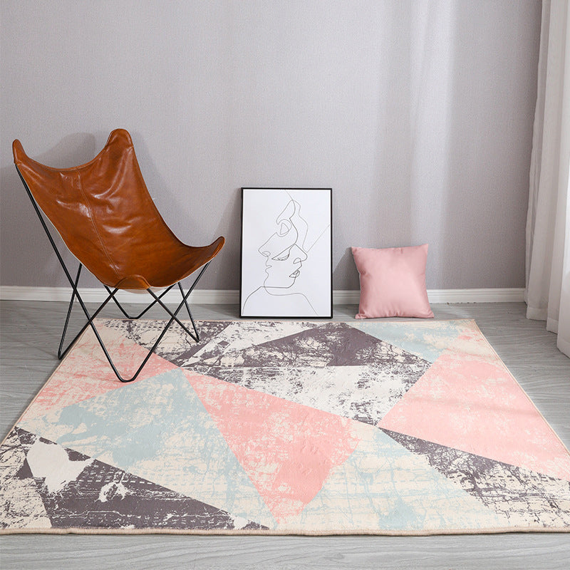 Esthetic Watercolor Print Rug Multi-Color Modern Area Rug Polyester Washable Non-Slip Backing Stain Resistant Rug for Drawing Room Pink Clearhalo 'Area Rug' 'Modern' 'Rugs' Rug' 2199123