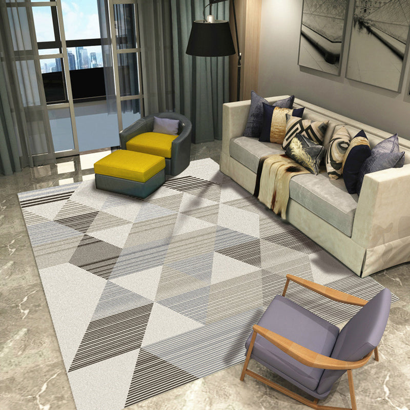 Minimalistic Geometric Rug Multi Colored Synthetics Carpet Stain Resistant Pet Friendly Anti-Slip Backing Rug for Living Room Brown Clearhalo 'Area Rug' 'Modern' 'Rugs' Rug' 2199133