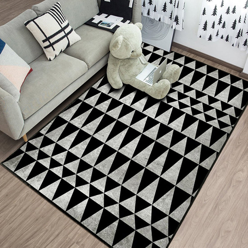 Minimalistic Geometric Rug Multi Colored Synthetics Carpet Stain Resistant Pet Friendly Anti-Slip Backing Rug for Living Room Black Clearhalo 'Area Rug' 'Modern' 'Rugs' Rug' 2199140