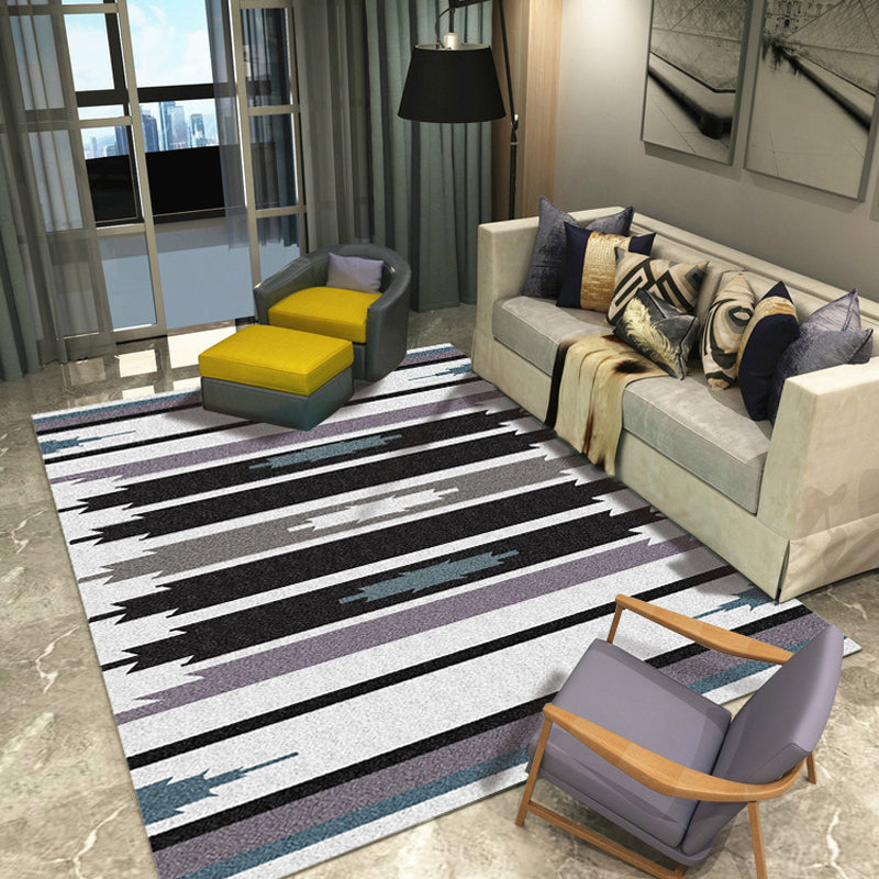 Minimalistic Geometric Rug Multi Colored Synthetics Carpet Stain Resistant Pet Friendly Anti-Slip Backing Rug for Living Room Clearhalo 'Area Rug' 'Modern' 'Rugs' Rug' 2199145