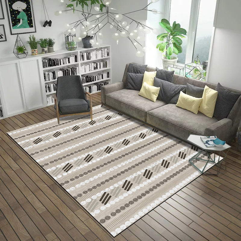 Minimalistic Geometric Rug Multi Colored Synthetics Carpet Stain Resistant Pet Friendly Anti-Slip Backing Rug for Living Room Clearhalo 'Area Rug' 'Modern' 'Rugs' Rug' 2199151