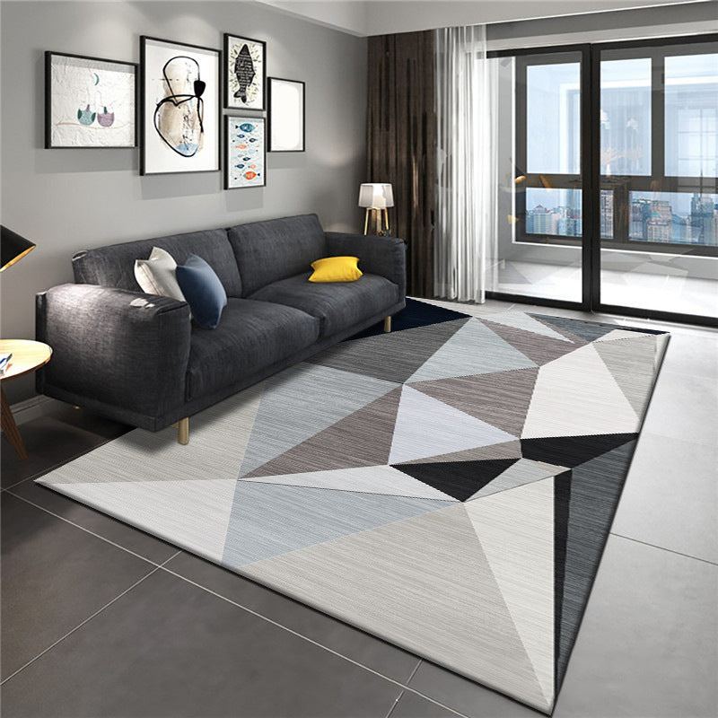 Multi Colored Room Area Rug Modern Colorblock Geometric Carpet Polypropylene Machine Washable Pet Friendly Non-Slip Rug Clearhalo 'Area Rug' 'Modern' 'Rugs' Rug' 2199162