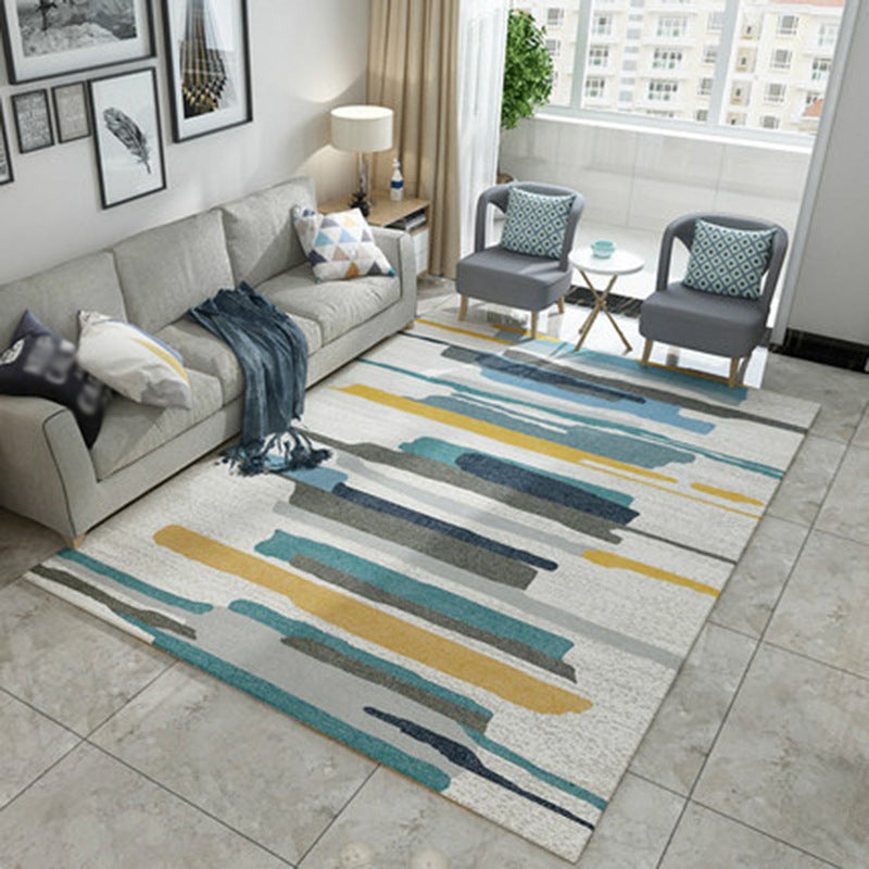 Multi Colored Room Area Rug Modern Colorblock Geometric Carpet Polypropylene Machine Washable Pet Friendly Non-Slip Rug Clearhalo 'Area Rug' 'Modern' 'Rugs' Rug' 2199174