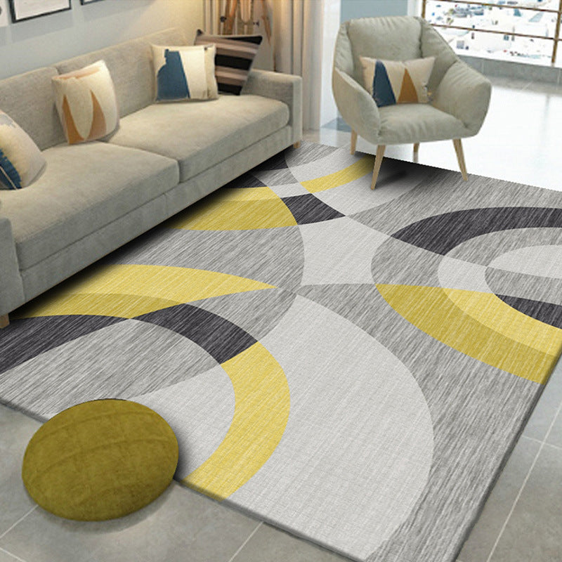 Multi Colored Room Area Rug Modern Colorblock Geometric Carpet Polypropylene Machine Washable Pet Friendly Non-Slip Rug Clearhalo 'Area Rug' 'Modern' 'Rugs' Rug' 2199180