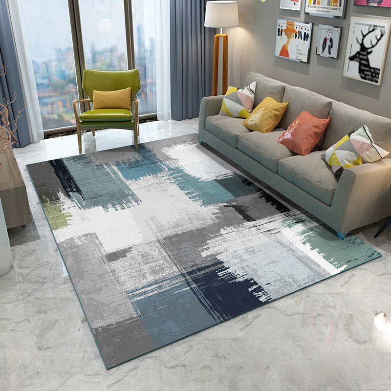 Multi Colored Room Area Rug Modern Colorblock Geometric Carpet Polypropylene Machine Washable Pet Friendly Non-Slip Rug Clearhalo 'Area Rug' 'Modern' 'Rugs' Rug' 2199181