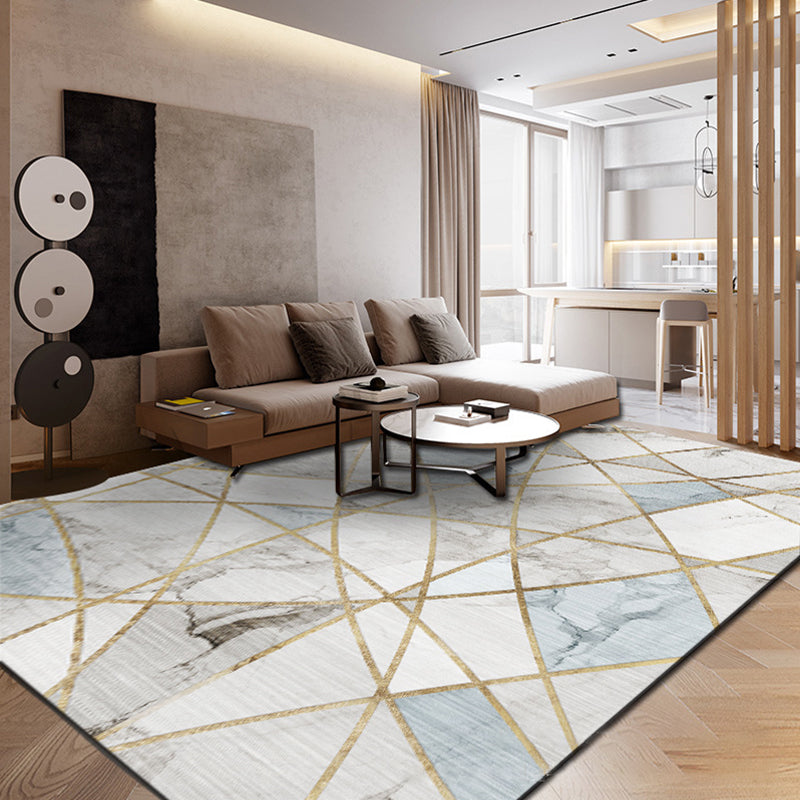 Multi Colored Room Area Rug Modern Colorblock Geometric Carpet Polypropylene Machine Washable Pet Friendly Non-Slip Rug Clearhalo 'Area Rug' 'Modern' 'Rugs' Rug' 2199182