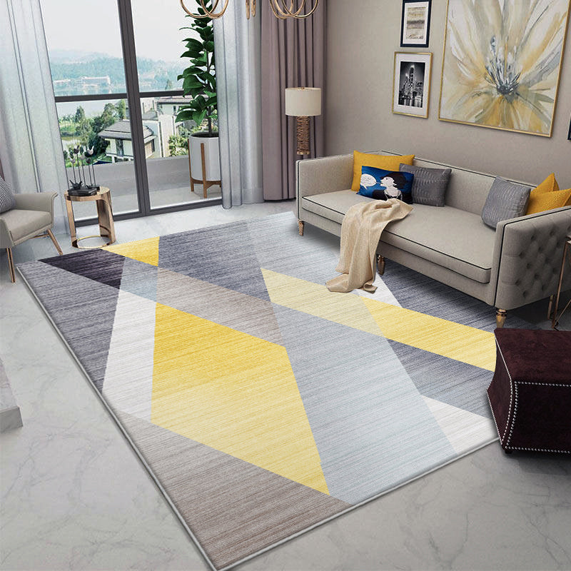 Comfort Multicolor 3D Triangle Rug Polyester Minimalism Rug Stain Resistant Pet Friendly Non-Slip Backing Indoor Rug for Hotel Yellow Clearhalo 'Area Rug' 'Modern' 'Rugs' Rug' 2199185