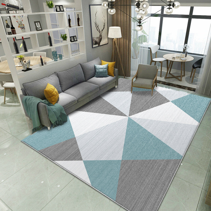 Comfort Multicolor 3D Triangle Rug Polyester Minimalism Rug Stain Resistant Pet Friendly Non-Slip Backing Indoor Rug for Hotel Green Clearhalo 'Area Rug' 'Modern' 'Rugs' Rug' 2199188