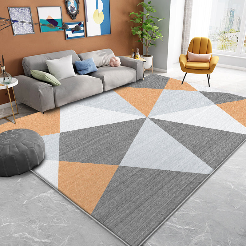 Comfort Multicolor 3D Triangle Rug Polyester Minimalism Rug Stain Resistant Pet Friendly Non-Slip Backing Indoor Rug for Hotel Yellow-Red Clearhalo 'Area Rug' 'Modern' 'Rugs' Rug' 2199195