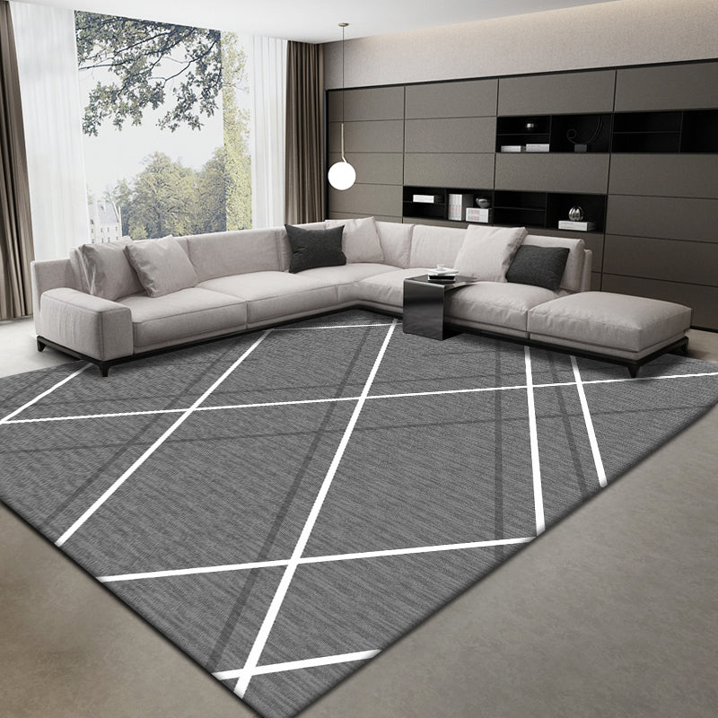 Soft Simplistic Rug Multi Color Geometric Art Print Carpet Stain Resistant Anti-Slip Backing Machine Washable Rug for Hall Dark Gray Clearhalo 'Area Rug' 'Modern' 'Rugs' Rug' 2199200