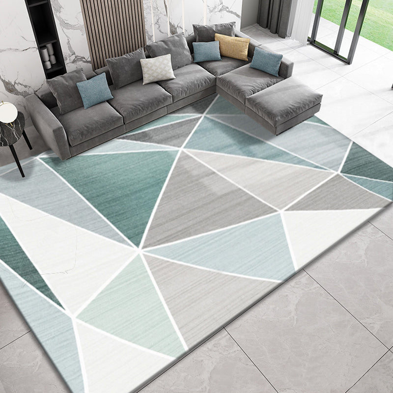 Fashionable Multicolor Nordic Rug Polyester Geometric Blocks Carpet Non-Slip Machine Washable Stain Resistant Rug for Living Room Light Green Clearhalo 'Area Rug' 'Modern' 'Rugs' Rug' 2199257