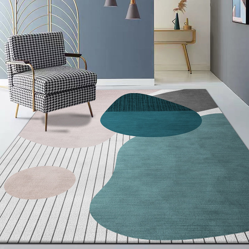 Fashionable Multicolor Nordic Rug Polyester Geometric Blocks Carpet Non-Slip Machine Washable Stain Resistant Rug for Living Room Green Clearhalo 'Area Rug' 'Modern' 'Rugs' Rug' 2199258