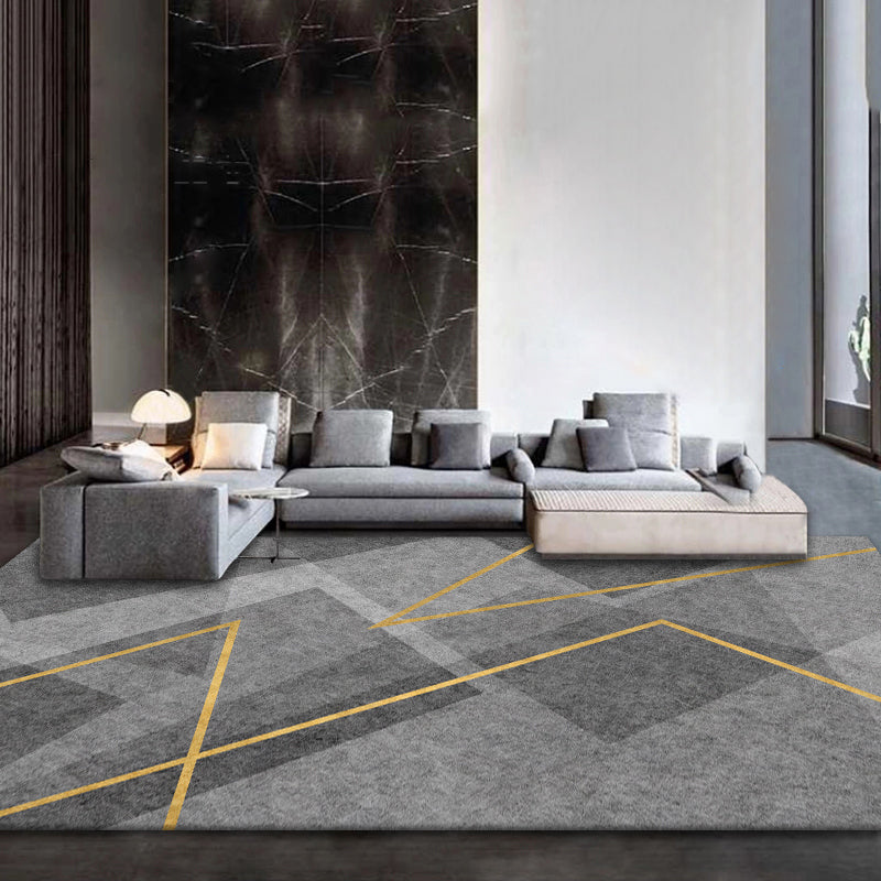 Multi-Color Geometric Rug Polypropylene Simplicity Rug Stain Resistant Anti-Slip Washable Rug for Great Room Silver Gray Clearhalo 'Area Rug' 'Modern' 'Rugs' Rug' 2199269