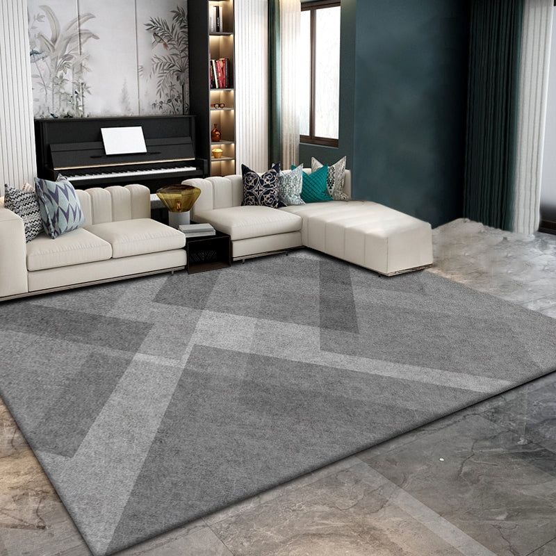 Multi-Color Geometric Rug Polypropylene Simplicity Rug Stain Resistant Anti-Slip Washable Rug for Great Room Smoke Gray Clearhalo 'Area Rug' 'Modern' 'Rugs' Rug' 2199275