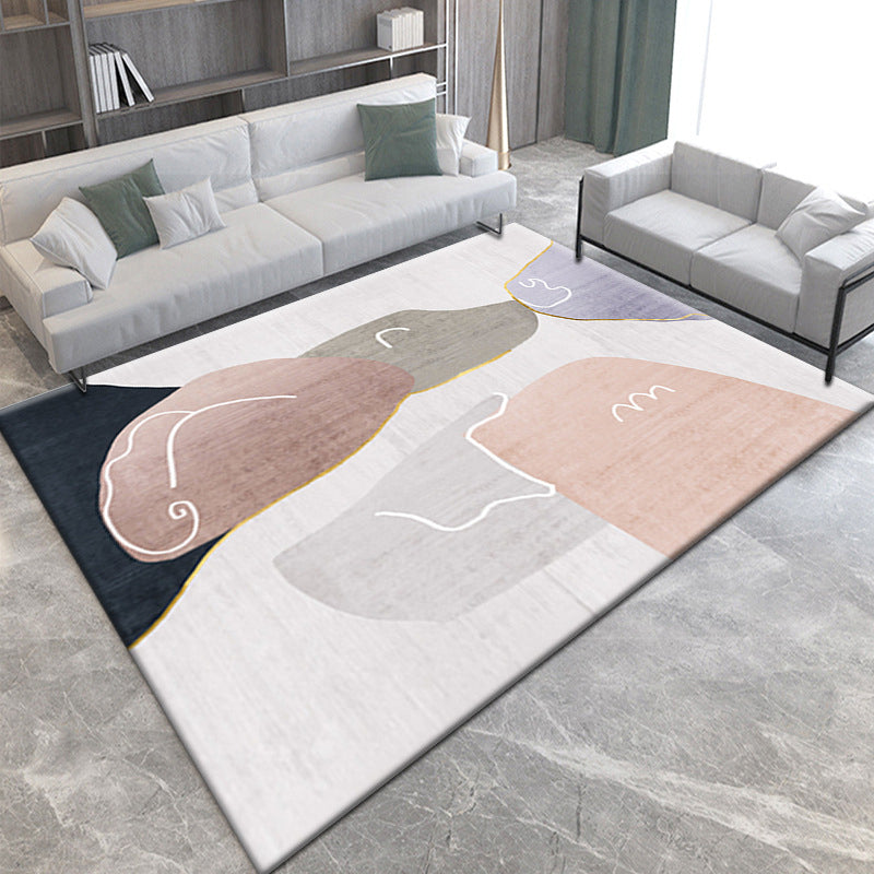 Minimalist Room Rug Multicolor Abstract Geometric Carpet Polypropylene Non-Slip Backing Machine Washable Pet Friendly Rug Clearhalo 'Area Rug' 'Modern' 'Rugs' Rug' 2199296