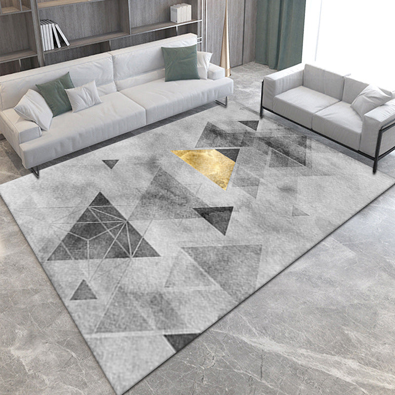 Minimalist Room Rug Multicolor Abstract Geometric Carpet Polypropylene Non-Slip Backing Machine Washable Pet Friendly Rug Light Gray Clearhalo 'Area Rug' 'Modern' 'Rugs' Rug' 2199297