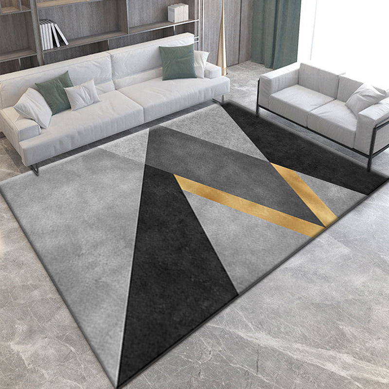 Minimalist Room Rug Multicolor Abstract Geometric Carpet Polypropylene Non-Slip Backing Machine Washable Pet Friendly Rug Smoke Gray Clearhalo 'Area Rug' 'Modern' 'Rugs' Rug' 2199301