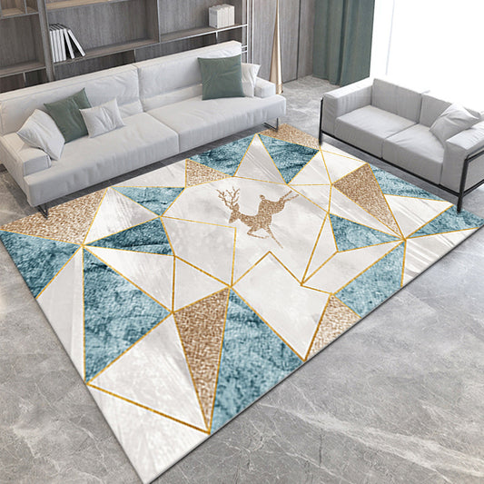 Minimalist Room Rug Multicolor Abstract Geometric Carpet Polypropylene Non-Slip Backing Machine Washable Pet Friendly Rug Gold Clearhalo 'Area Rug' 'Modern' 'Rugs' Rug' 2199303