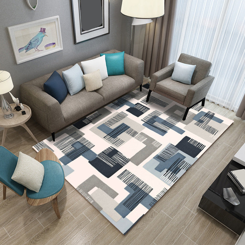 Modern Geometric Patchwork Rug Multi-Colored Polyester Carpet Non-Slip Backing Pet Friendly Machine Washable Rug for Lounge Clearhalo 'Area Rug' 'Modern' 'Rugs' Rug' 2199316