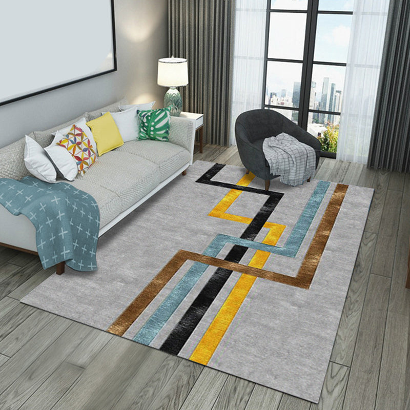 Modern Geometric Patchwork Rug Multi-Colored Polyester Carpet Non-Slip Backing Pet Friendly Machine Washable Rug for Lounge Clearhalo 'Area Rug' 'Modern' 'Rugs' Rug' 2199325