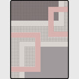 Stylish Pink-Grey Modern Rug Synthetics Geometric Grids Print Carpet Stain Resistant Non-Slip Pet Friendly Rug for Girls Room Pink Clearhalo 'Area Rug' 'Modern' 'Rugs' Rug' 2199328