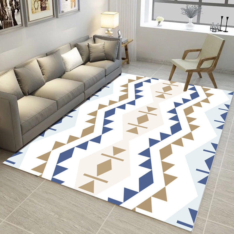 Environmental Modern Area Rug Multi Colored Geometrical Rug Pet Friendly Non-Slip Machine Washable Rug for Home Blue Clearhalo 'Area Rug' 'Modern' 'Rugs' Rug' 2199354