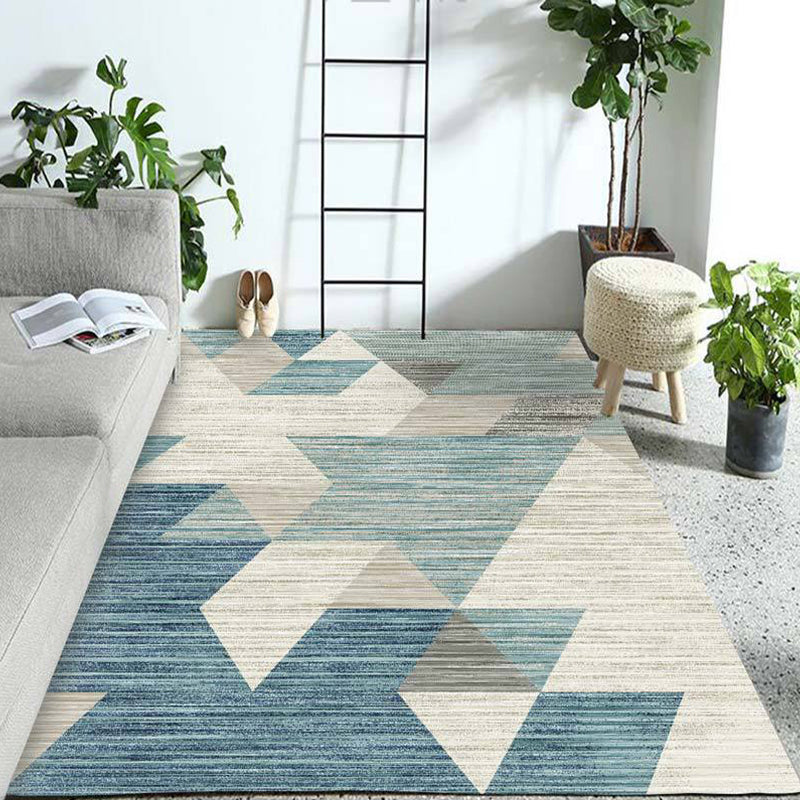 Pastel Colorblock Geometric Rug Multi-Color Nordic Carpet Polypropylene Pet Friendly Anti-Slip Backing Stain Resistant Rug for Room Lake Blue Clearhalo 'Area Rug' 'Modern' 'Rugs' Rug' 2199369