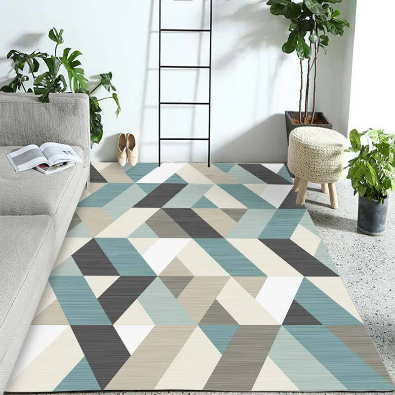 Pastel Colorblock Geometric Rug Multi-Color Nordic Carpet Polypropylene Pet Friendly Anti-Slip Backing Stain Resistant Rug for Room Gray-Green Clearhalo 'Area Rug' 'Modern' 'Rugs' Rug' 2199372