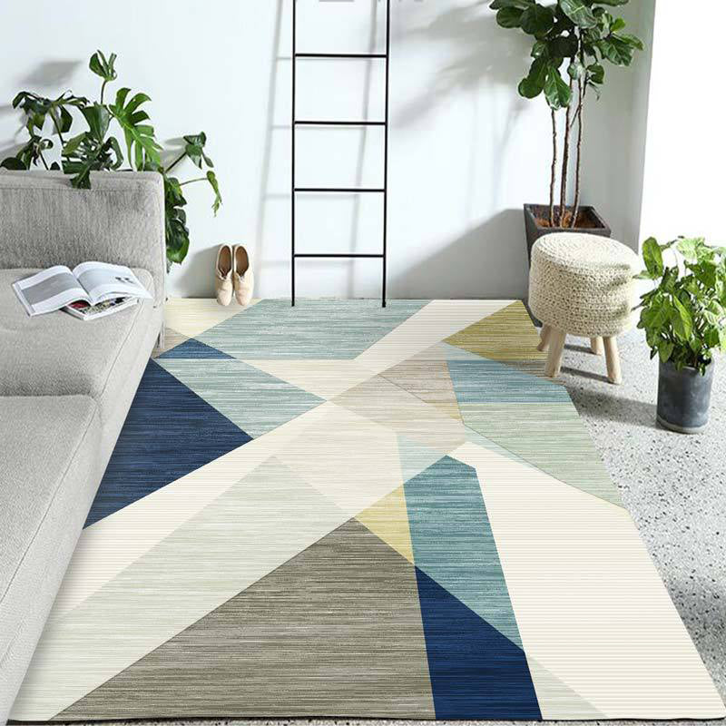 Pastel Colorblock Geometric Rug Multi-Color Nordic Carpet Polypropylene Pet Friendly Anti-Slip Backing Stain Resistant Rug for Room Beige Clearhalo 'Area Rug' 'Modern' 'Rugs' Rug' 2199373