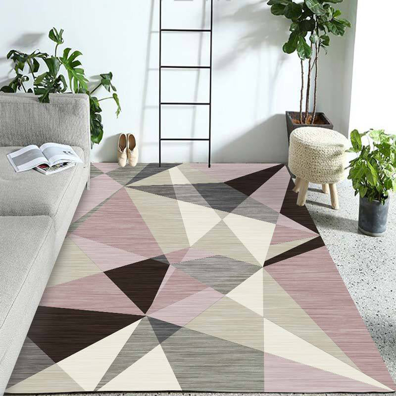 Pastel Colorblock Geometric Rug Multi-Color Nordic Carpet Polypropylene Pet Friendly Anti-Slip Backing Stain Resistant Rug for Room Clearhalo 'Area Rug' 'Modern' 'Rugs' Rug' 2199374