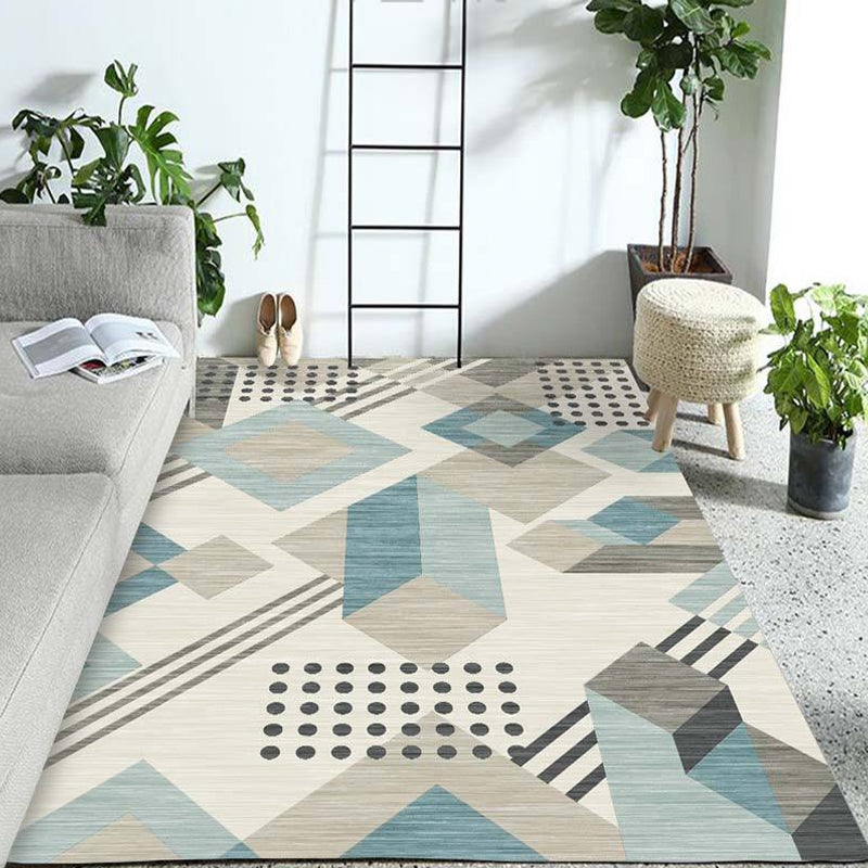 Pastel Colorblock Geometric Rug Multi-Color Nordic Carpet Polypropylene Pet Friendly Anti-Slip Backing Stain Resistant Rug for Room Clearhalo 'Area Rug' 'Modern' 'Rugs' Rug' 2199376