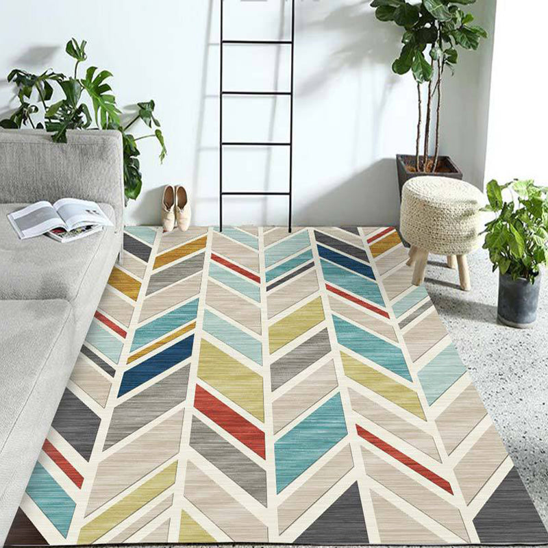 Pastel Colorblock Geometric Rug Multi-Color Nordic Carpet Polypropylene Pet Friendly Anti-Slip Backing Stain Resistant Rug for Room Clearhalo 'Area Rug' 'Modern' 'Rugs' Rug' 2199394