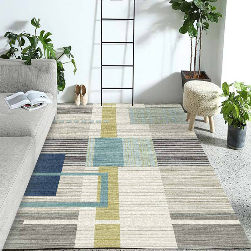 Pastel Colorblock Geometric Rug Multi-Color Nordic Carpet Polypropylene Pet Friendly Anti-Slip Backing Stain Resistant Rug for Room Clearhalo 'Area Rug' 'Modern' 'Rugs' Rug' 2199397