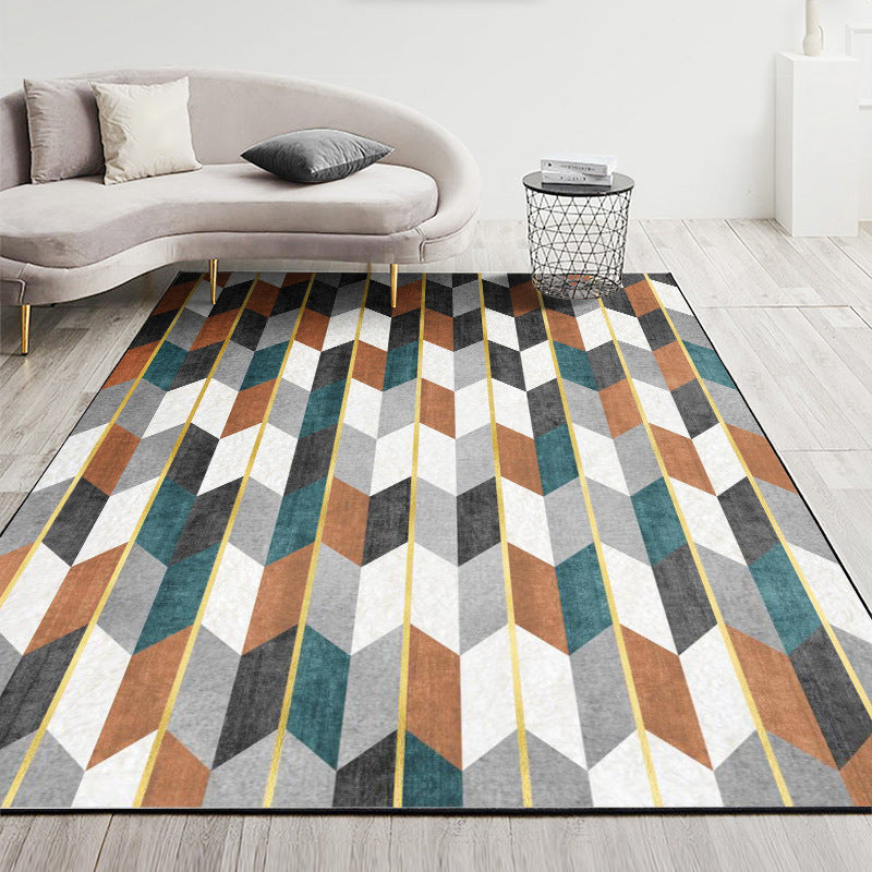 Nordic Geometric Printed Rug Multi Color Polyester Indoor Rug Anti-Slip Backing Washable Stain Resistant Carpet for Living Room Clearhalo 'Area Rug' 'Modern' 'Rugs' Rug' 2199402