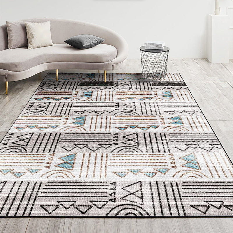 Nordic Geometric Printed Rug Multi Color Polyester Indoor Rug Anti-Slip Backing Washable Stain Resistant Carpet for Living Room Clearhalo 'Area Rug' 'Modern' 'Rugs' Rug' 2199404